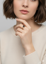 Black Gemstone Gold Ring