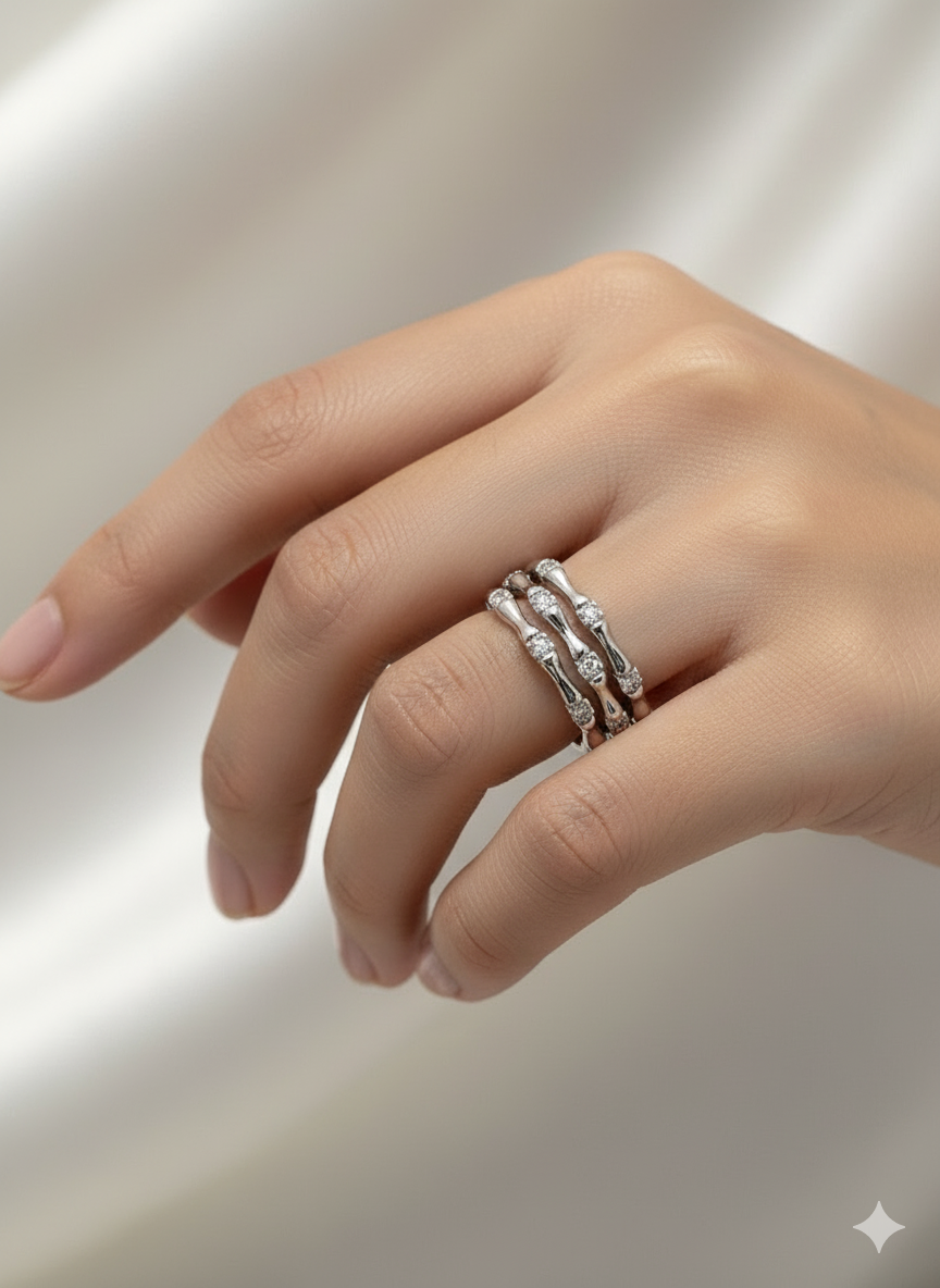 Organic Textured Silver Band Ring