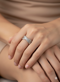 Criss Cross Silver Band Ring