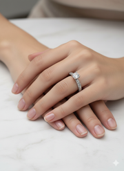 Classic Solitaire Diamond Silver Ring