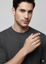 Textured Gold Band Men’s Ring