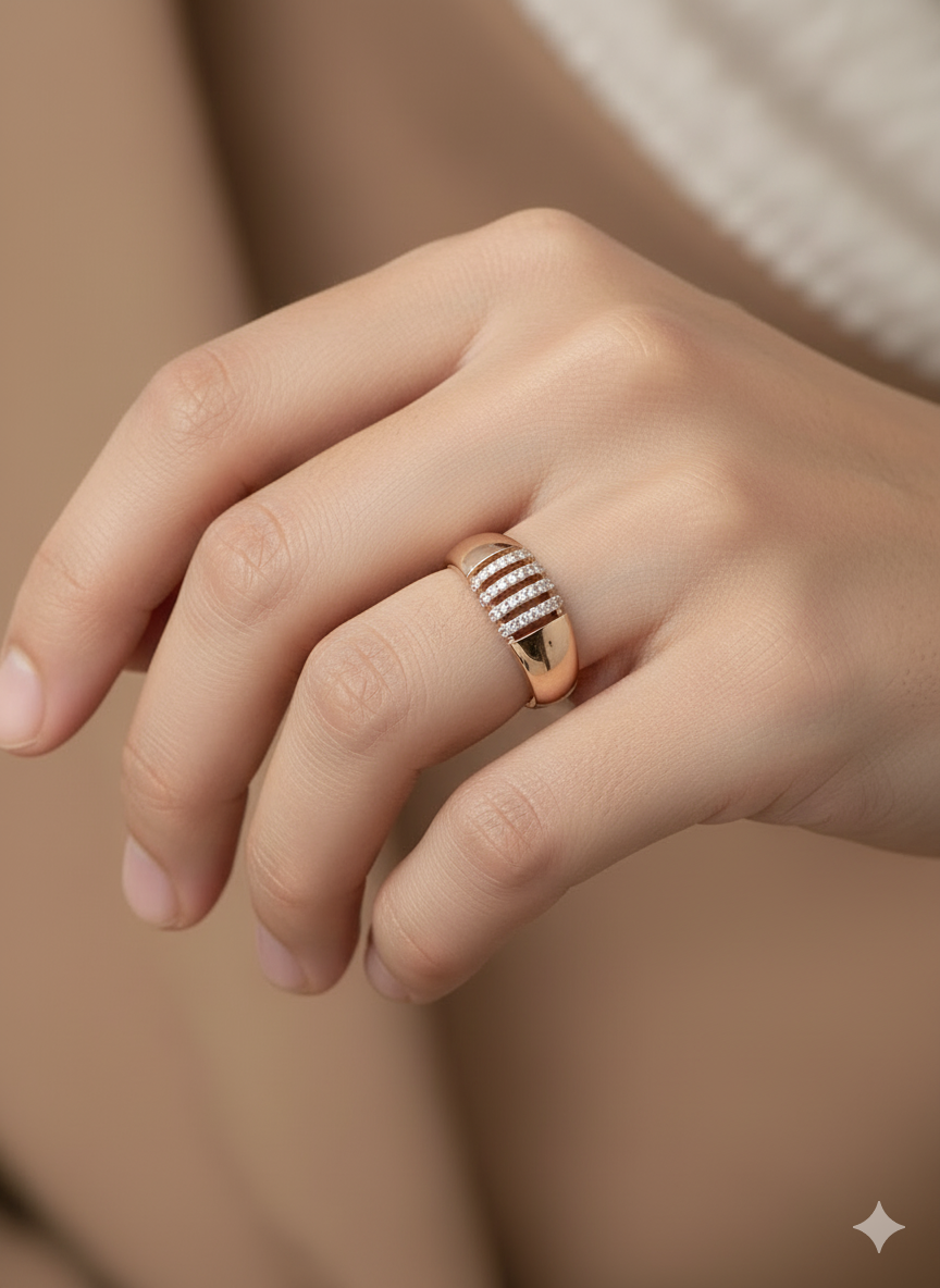 Men’s Gold Cubic Band Ring