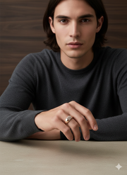 Men’s Gold Cubic Band Ring
