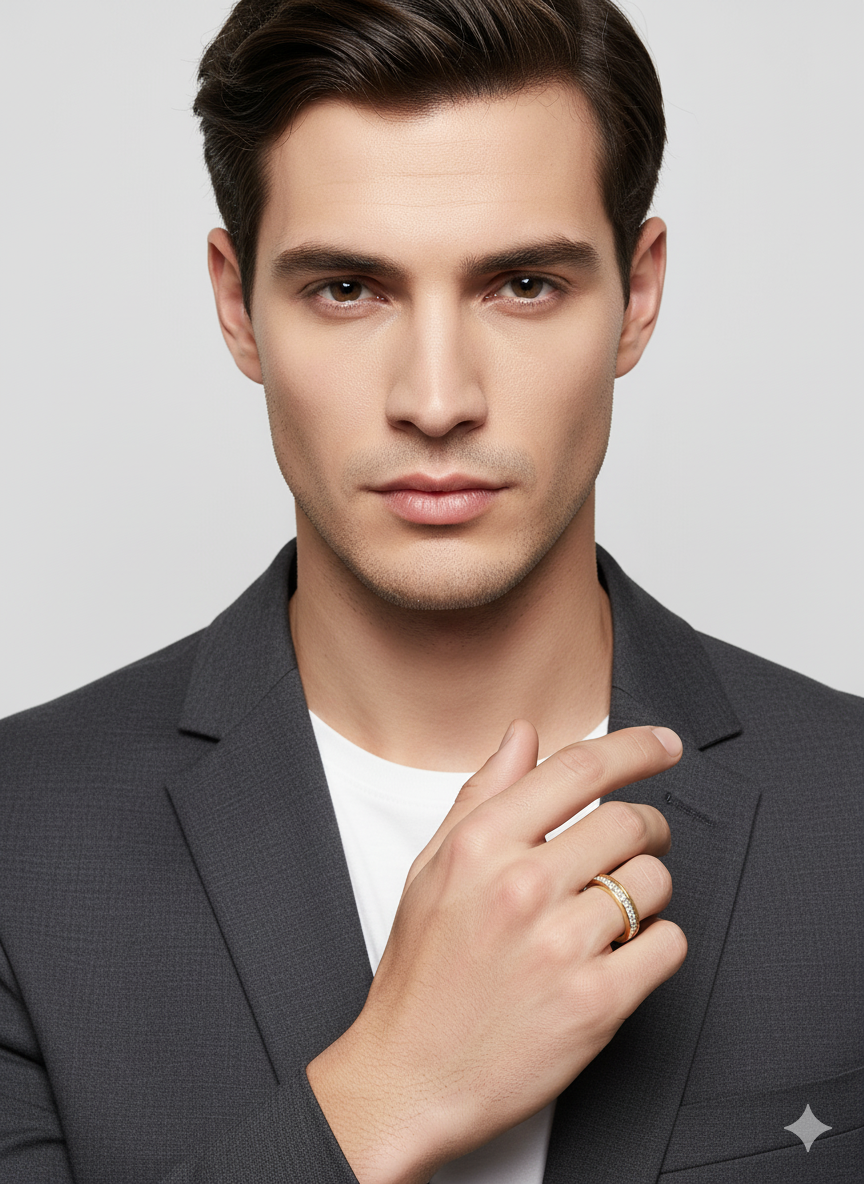 Men’s Gold Diamond Band Ring