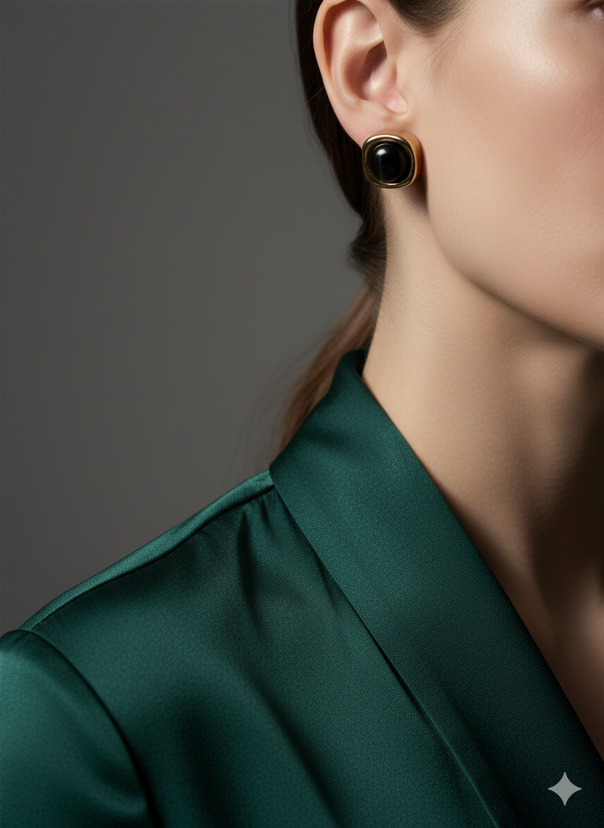 Black Onyx Gold Jewelry Set