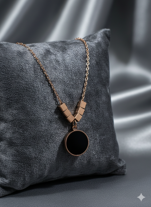 Black Onyx Rose Gold Jewelry Set