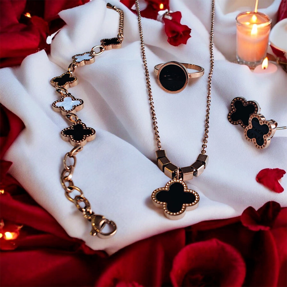Timeless Rose Gold Clover Set