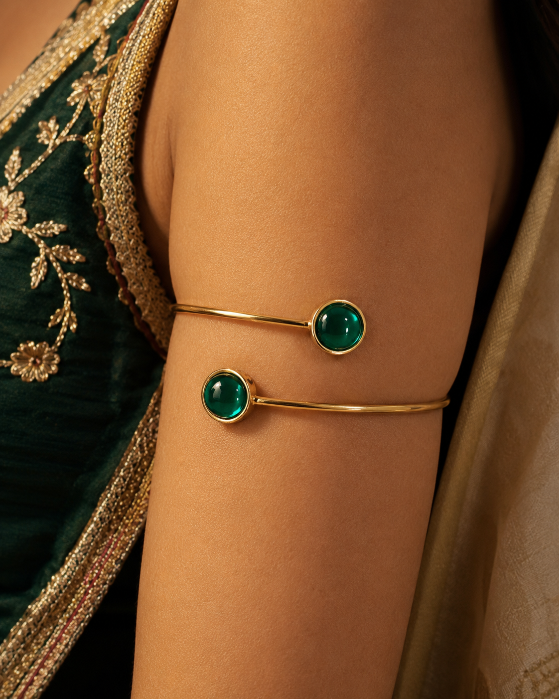 Emerald Glow Arm Cuff