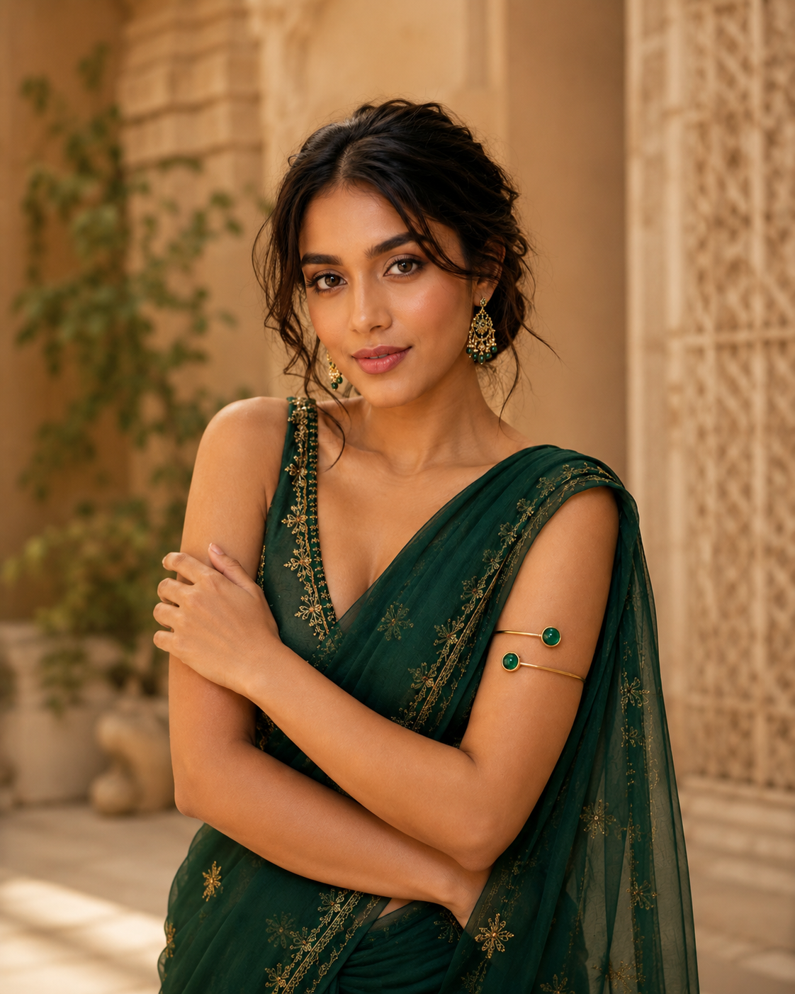 Emerald Glow Arm Cuff