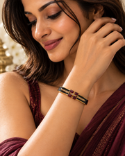 Burgundy Wings Kada Bracelet