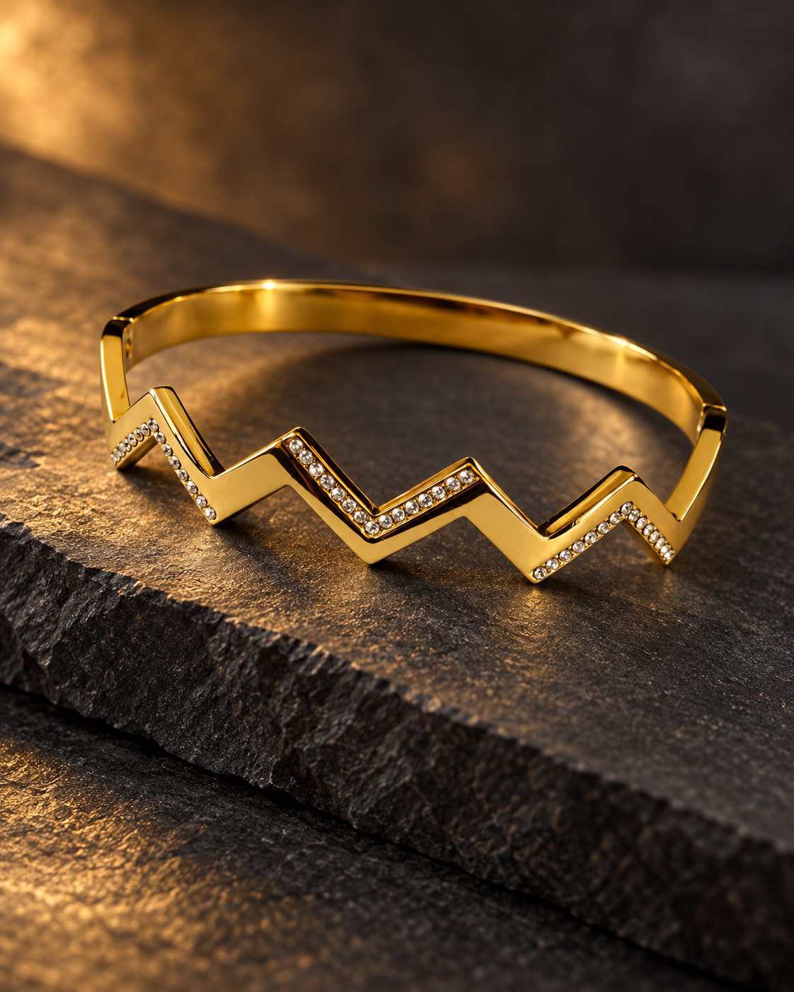 Golden Grid Bracelet in Gold Tone