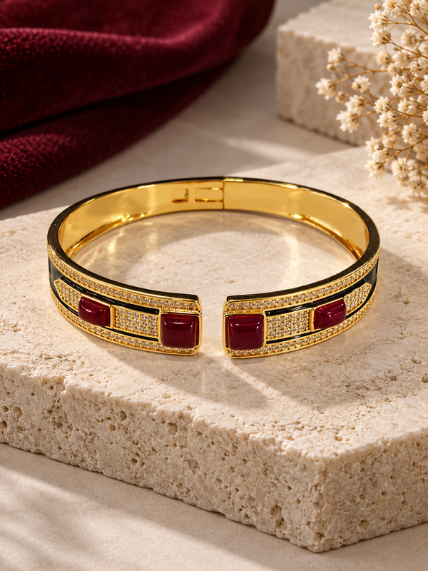 Red Geometry Bracelet