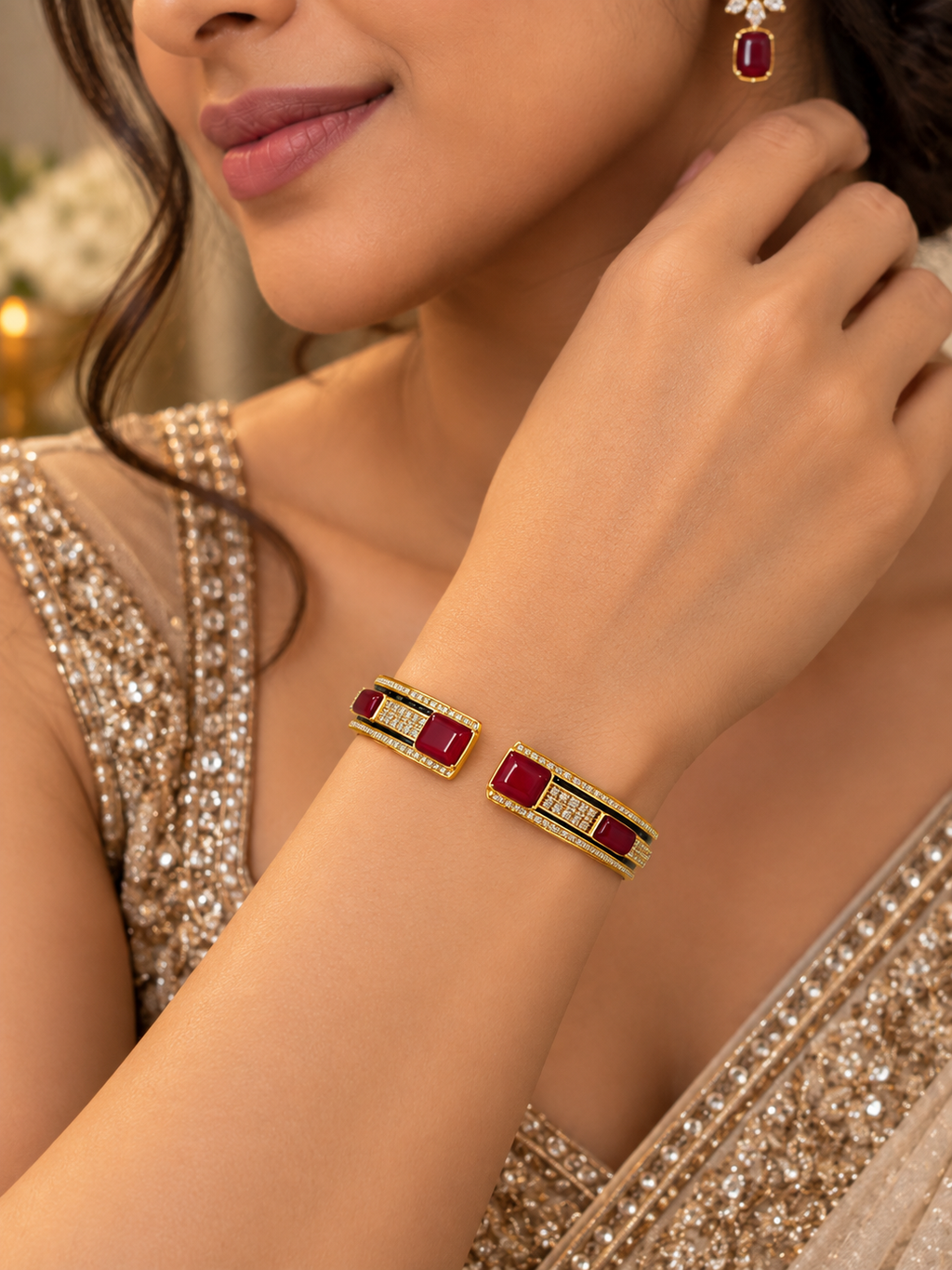 Red Geometry Bracelet