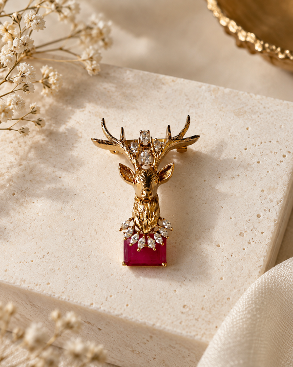 Ruby Monarch Brooch
