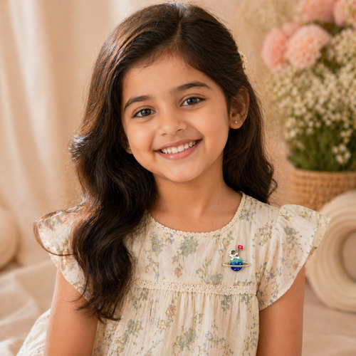 Astronaut Planet Kids Brooch