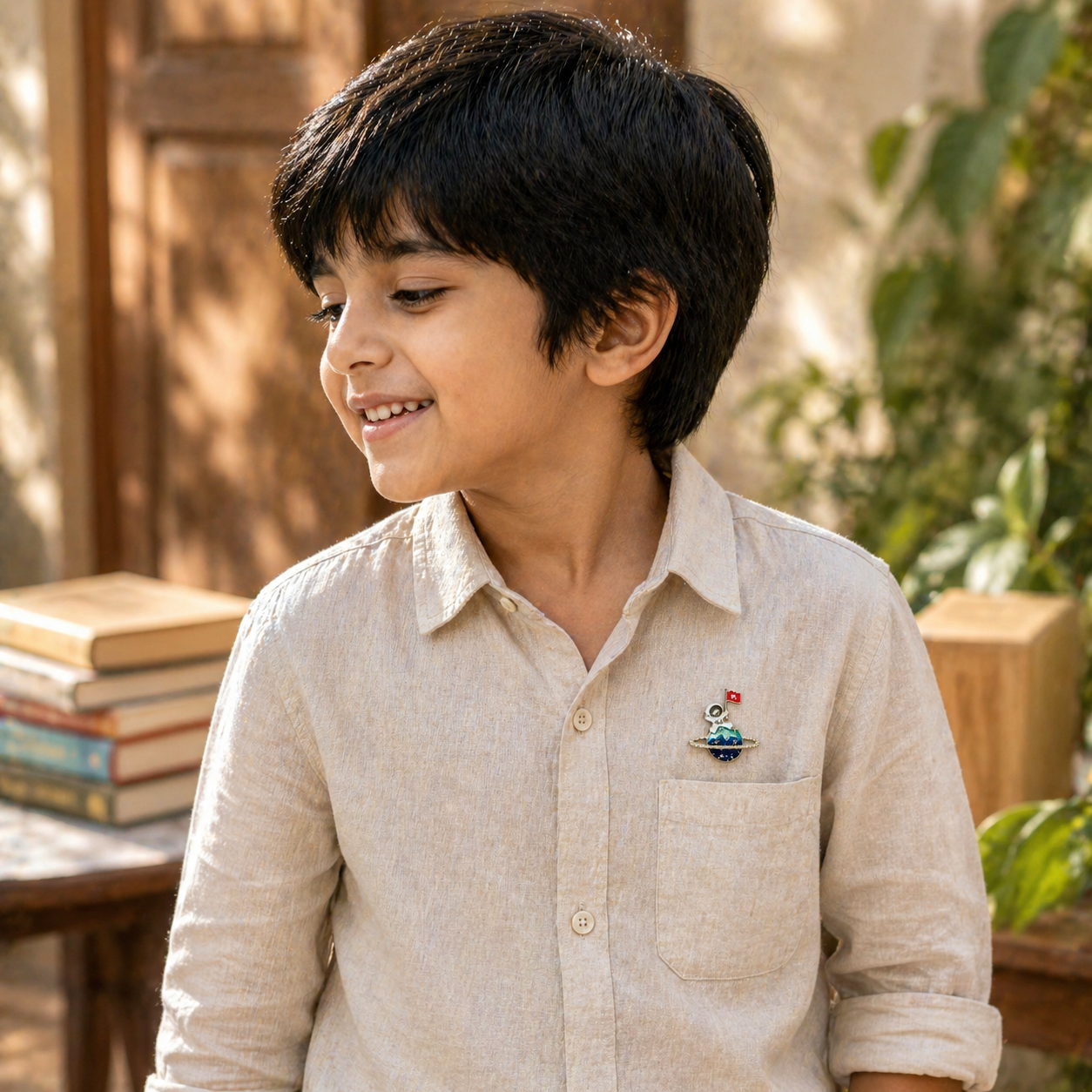 Astronaut Planet Kids Brooch