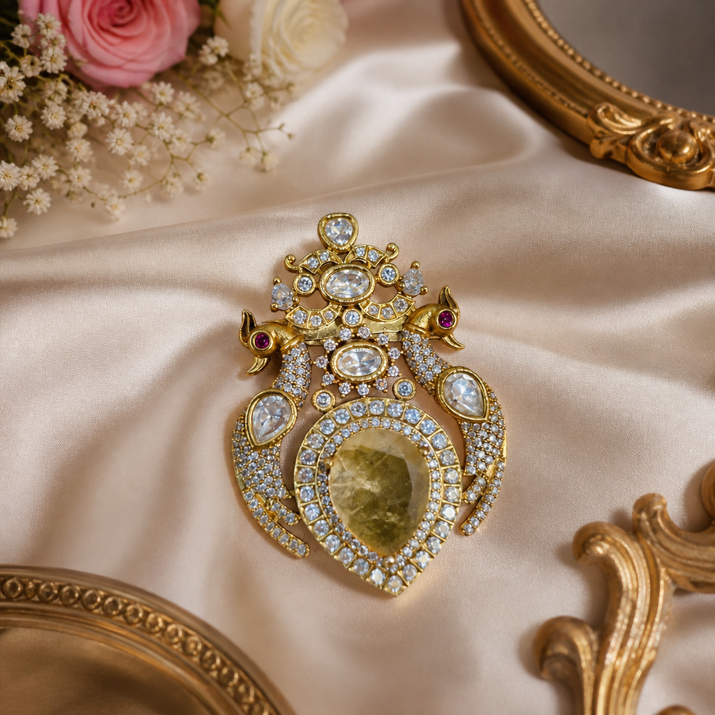 Royal Amber Stone Heritage Brooch
