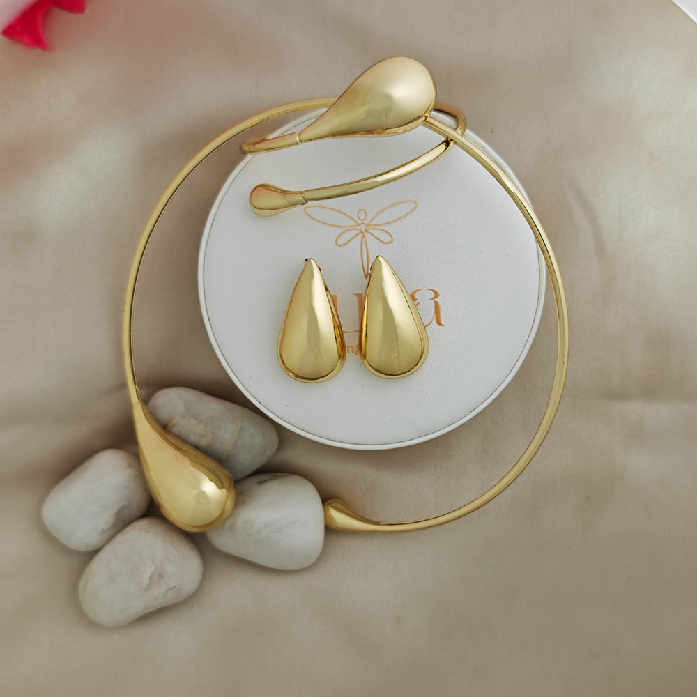 18K Gold Plated Teardrop Necklace Set