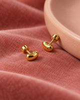Mini Bean Earrings in Gold Tone