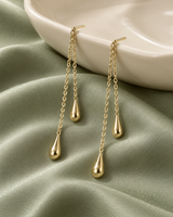 Golden Drizzle Earrings in Gold Tone - Product View