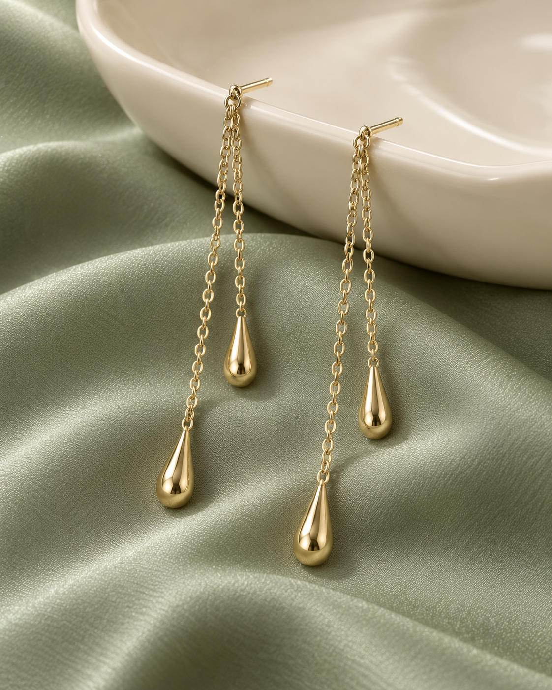 Golden Drizzle Earrings in Gold Tone - Product View