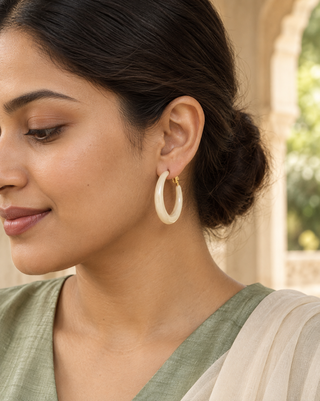 Creamstone Earrings