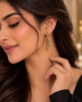 Two-Tone Stiletto Earrings in Gold and Silver Tone - Styled View
