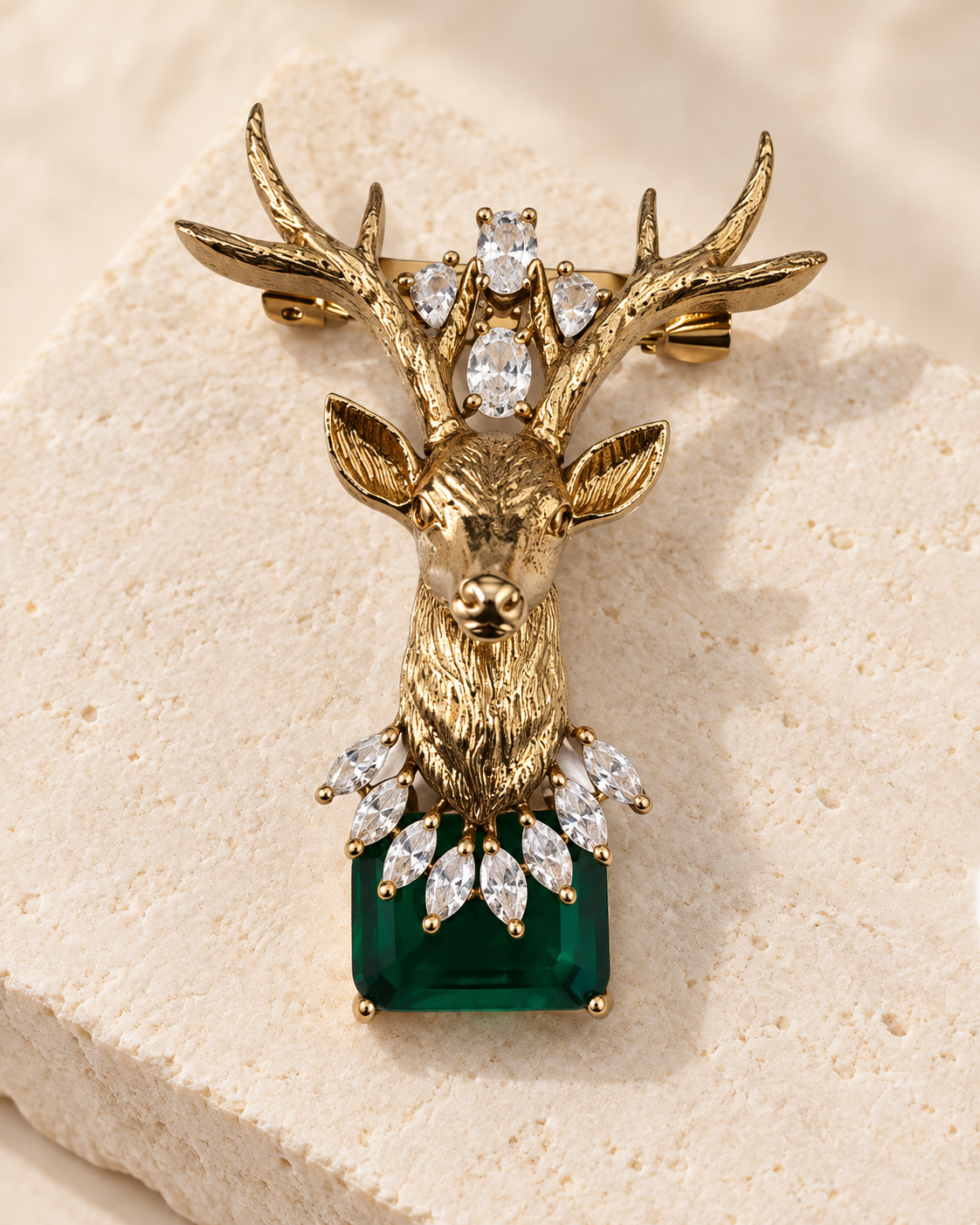 Forest Monarch Brooch in Gold Tone - Product View