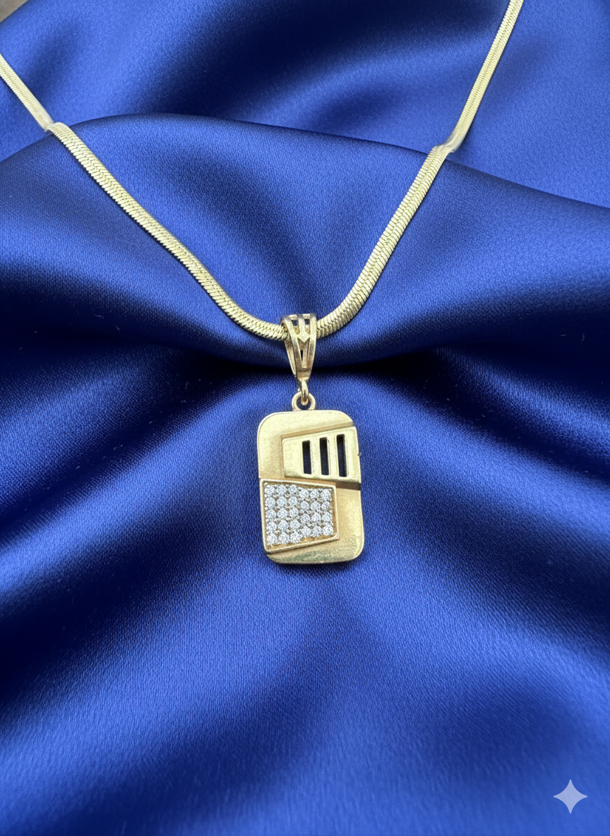 Men's Diamond Gold Plated Pendant in Gold Plated