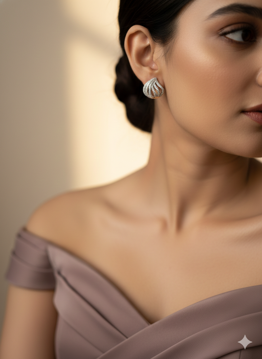 Dual Tone Pavé Hoop Earrings