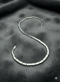 Men's Elegant Striped Metal Necklace in Silver Tone
