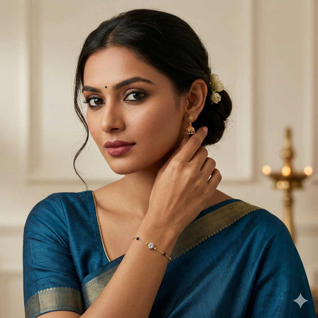 Minimal Solitaire Mangalsutra Chain Bracelet