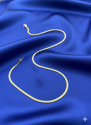Men's Elegant Gold-Tone Flat Snake Chain Necklace
