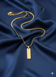 Men's Gold Pendant Necklace – Elegant Minimalist Bar Design in Gold Plated
