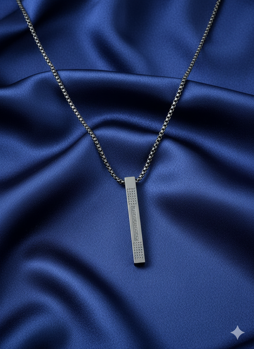 Men’s Geometric Bar Pendant Necklace