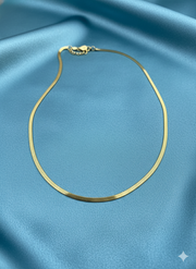 Men's Elegant Gold-Tone Flat Snake Chain Necklace
