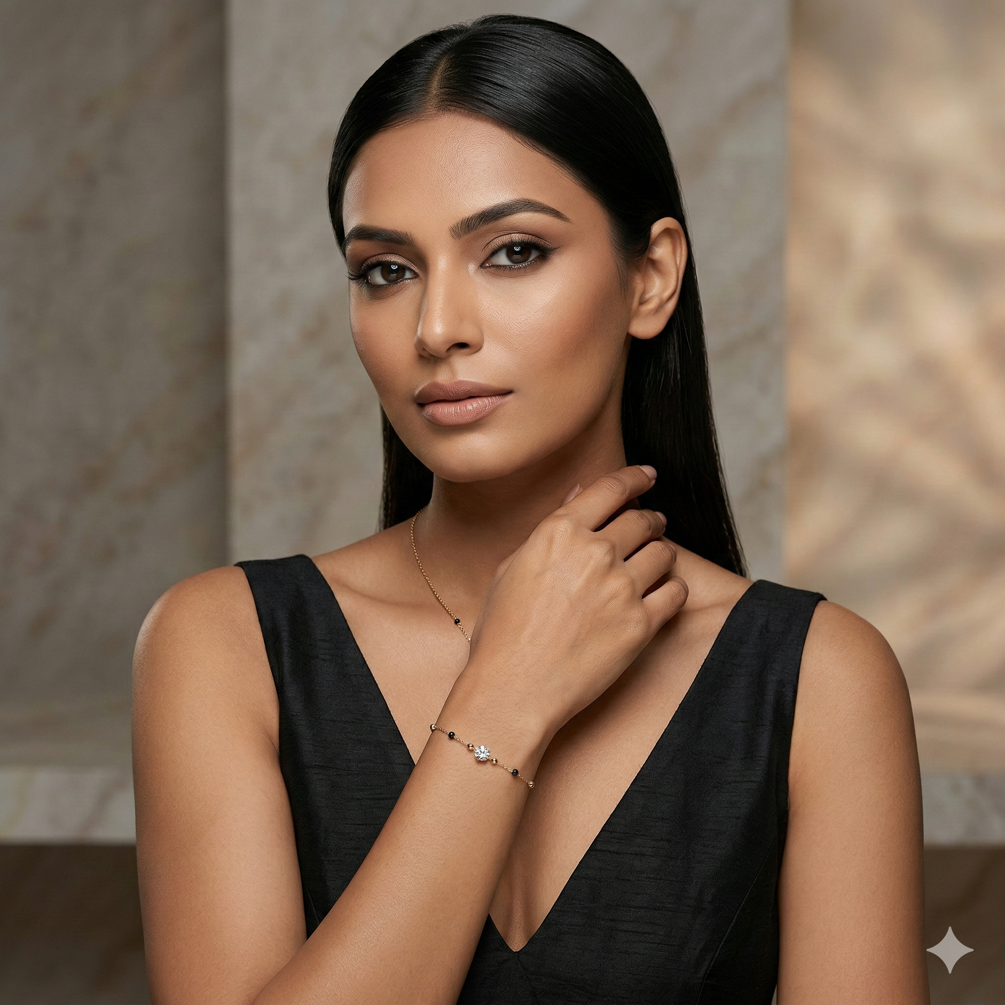 Minimal Solitaire Mangalsutra Chain Bracelet