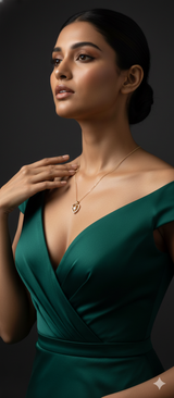 Heart Charm Pendant Necklace in Gold Finish in Gold Tone - Styled View
