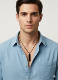 Men's Silver Charm Pendant Necklace