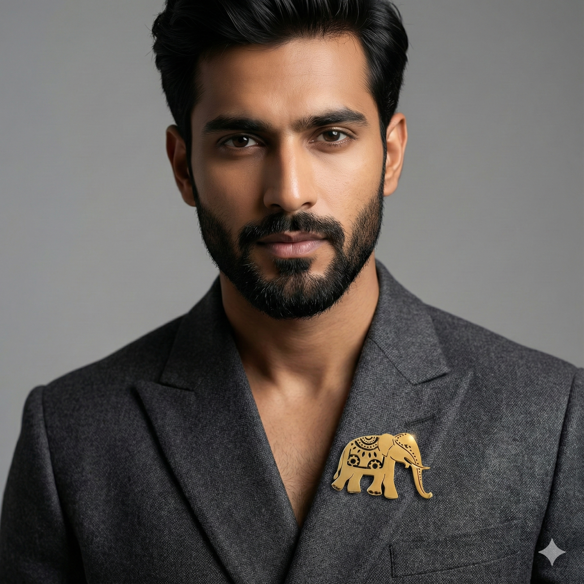 Gold Plated Elephant Shaped Brooch