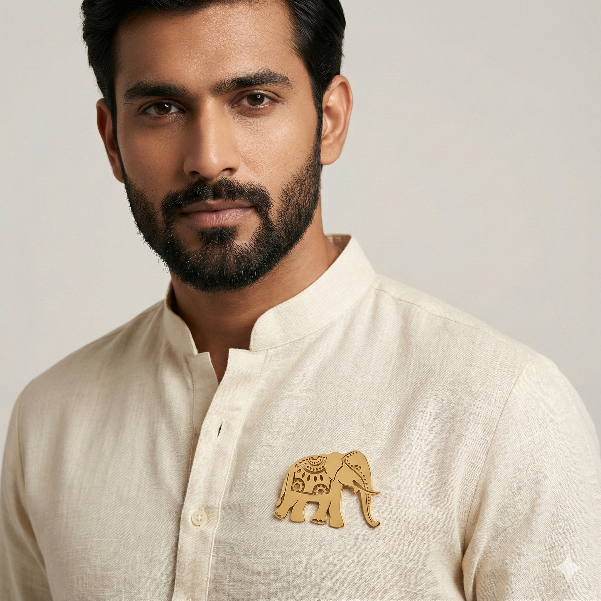 Gold Plated Elephant Shaped Brooch