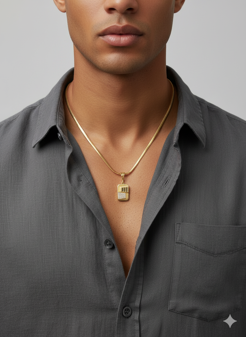Men's Diamond Gold Plated Pendant