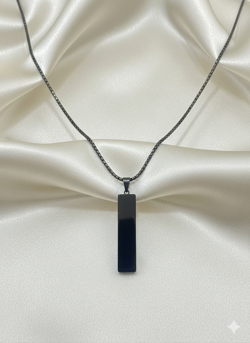 Men's Silver Charm Pendant Necklace