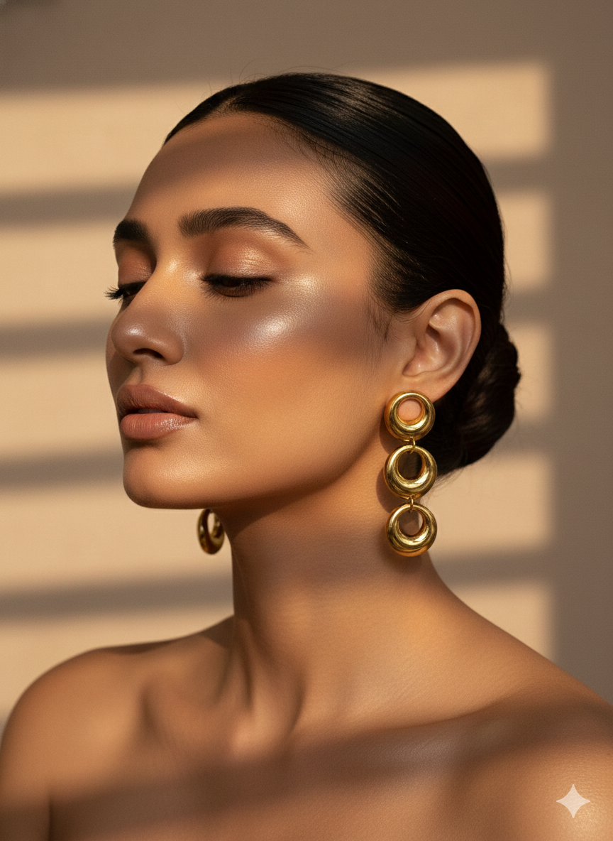 Bold Hoop Stack Statement Earrings