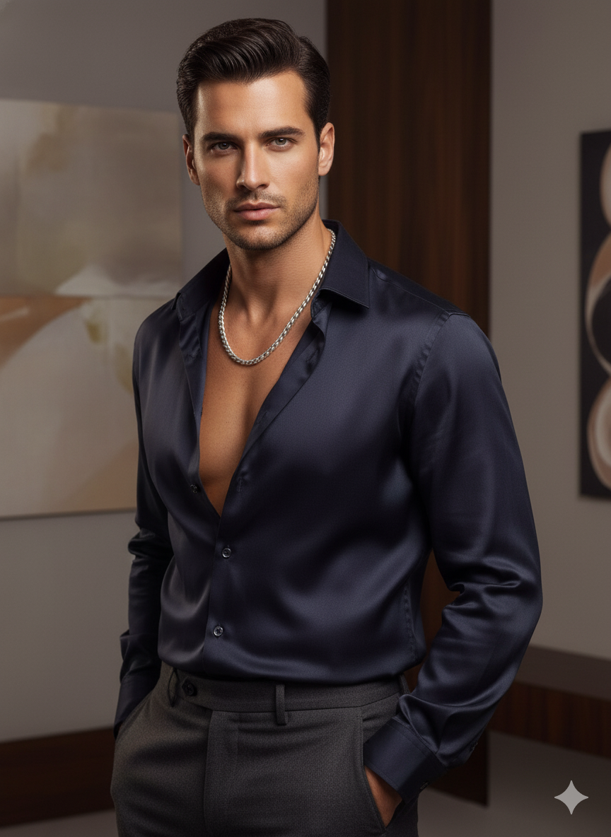 Elegant Silver Rope Chain Necklace for Men