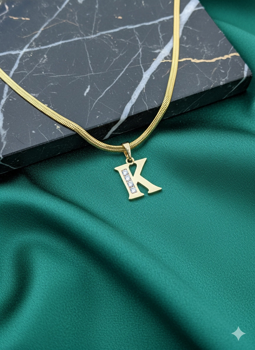 Men's Gold Initial Pendant Necklace - Letters