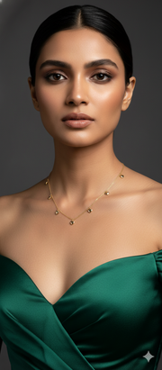Gold Heart Drop Necklace for Women