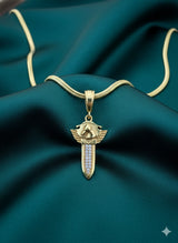 Men's Winged Horse Sword Pendant – Gold Plated in Gold Plated