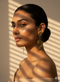 Tropical Gold Leaf Statement Earrings