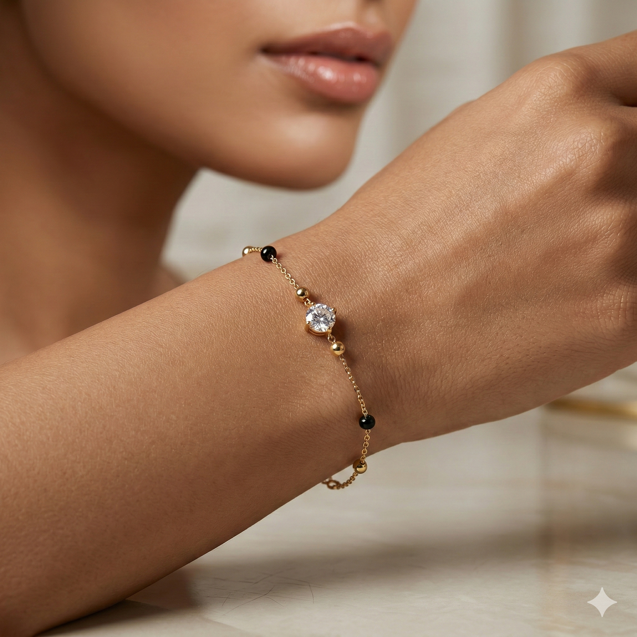 Minimal Solitaire Mangalsutra Chain Bracelet